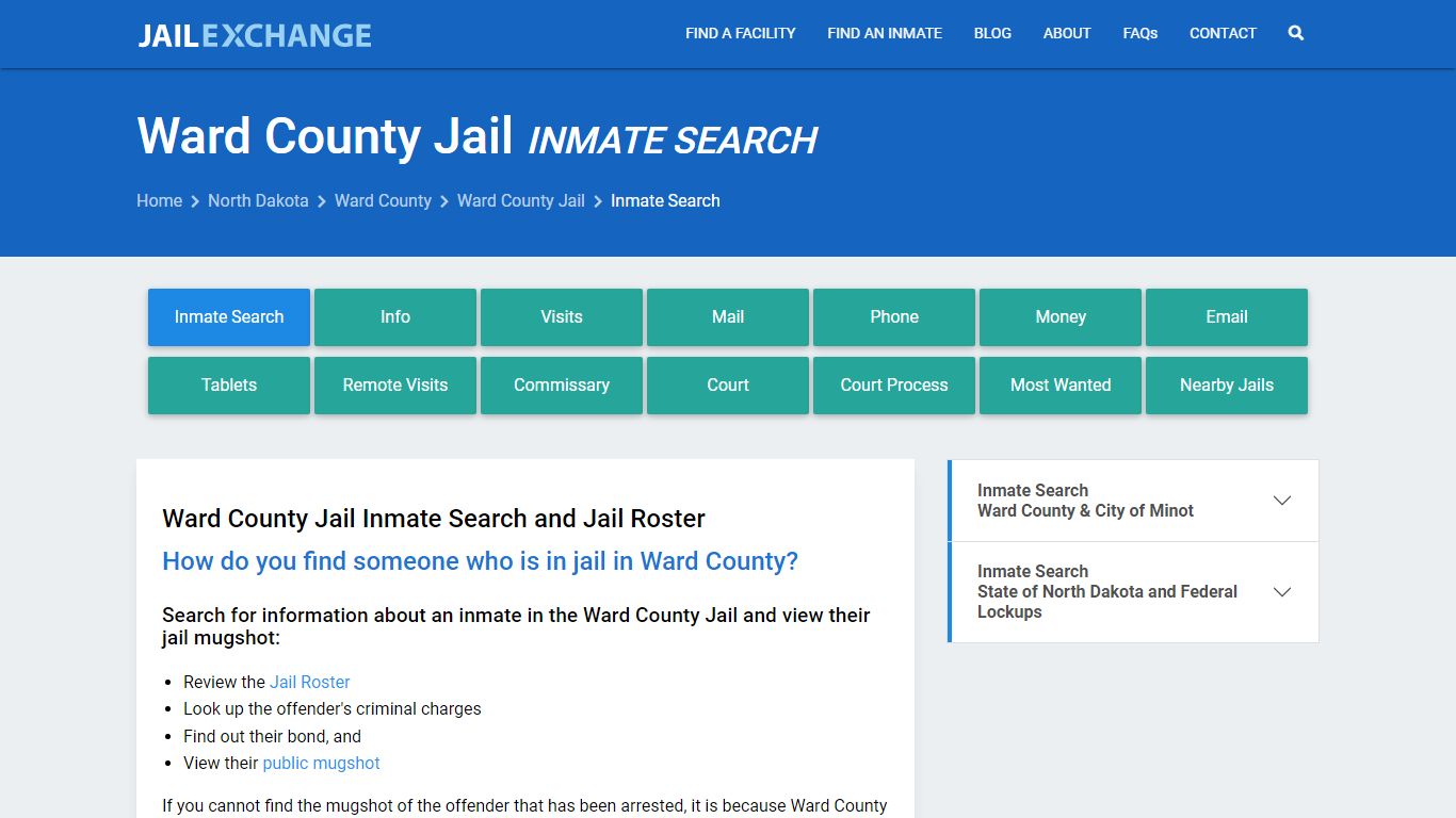 Inmate Search: Roster & Mugshots - Ward County Jail, ND